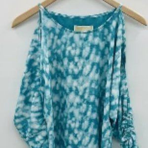MICHEAL KORS COLD SHOULDER DRESS IN TEAL SIZE LARGE